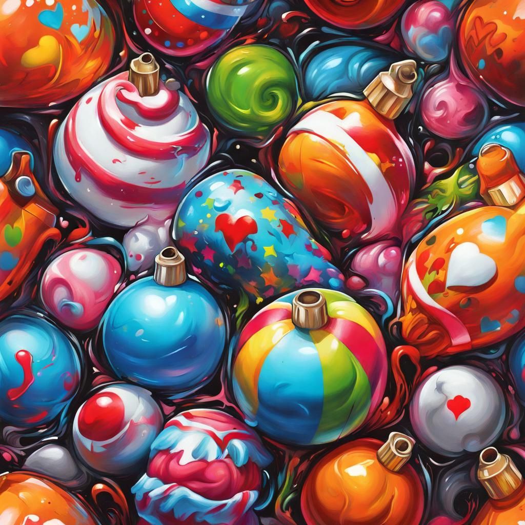 Colorful Holiday Mashup in Graffiti Art Style