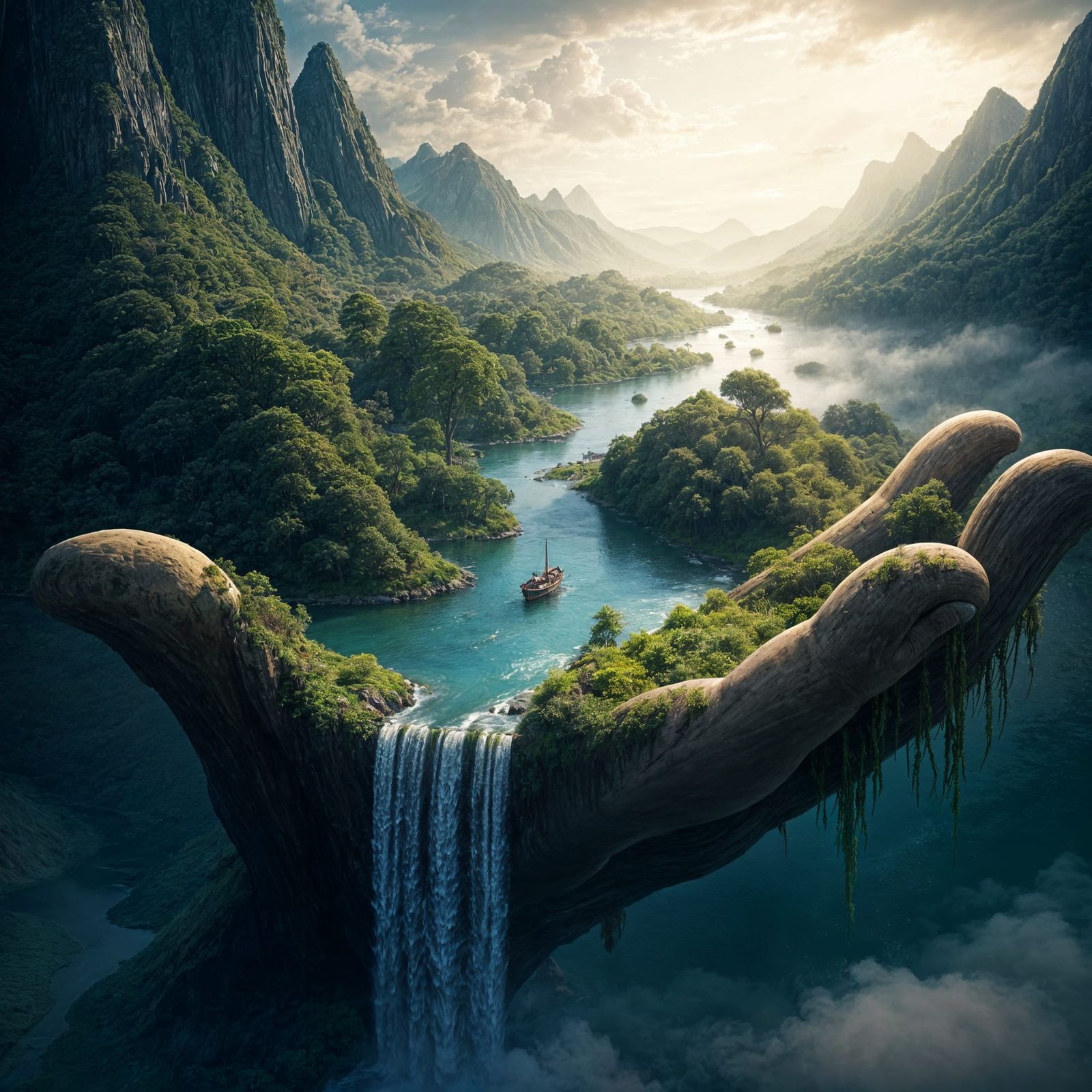 Holding the waterfall