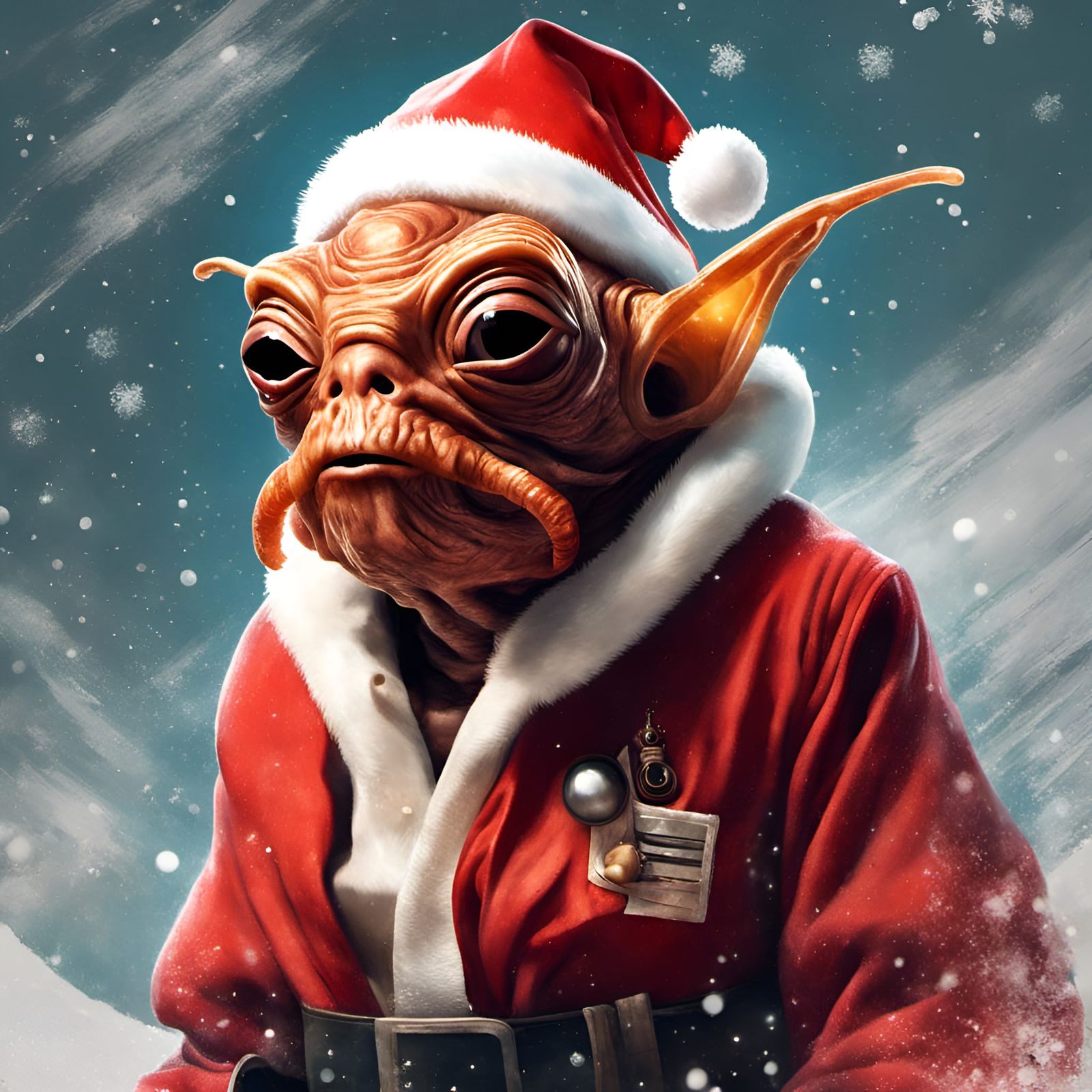 Admiral Ackbar as Santa Claus Portrait