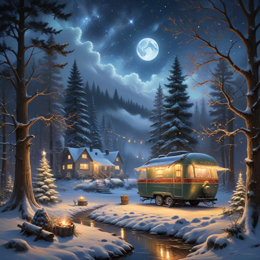 Winter Campers Bask in Starry Night Magic