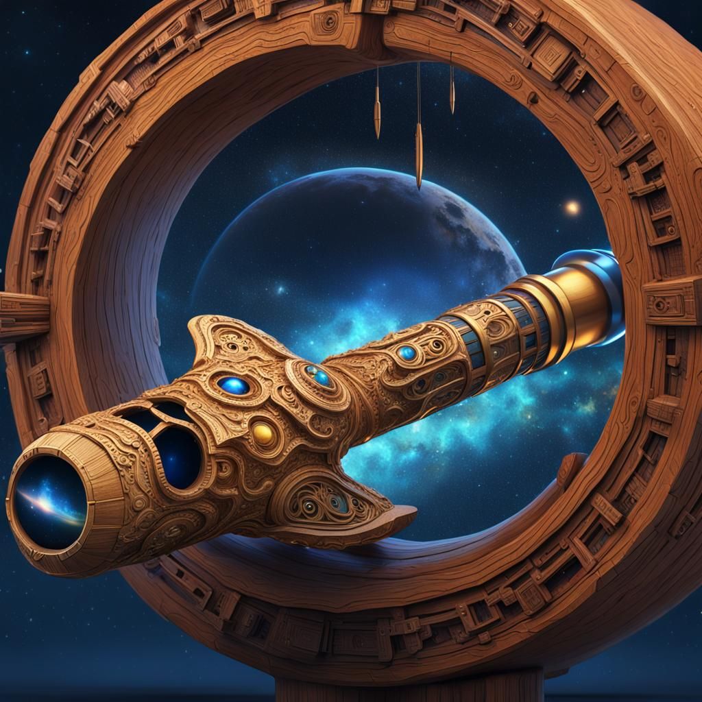 Carved Spaceship Pipe: Surreal Fantasy Concept Art