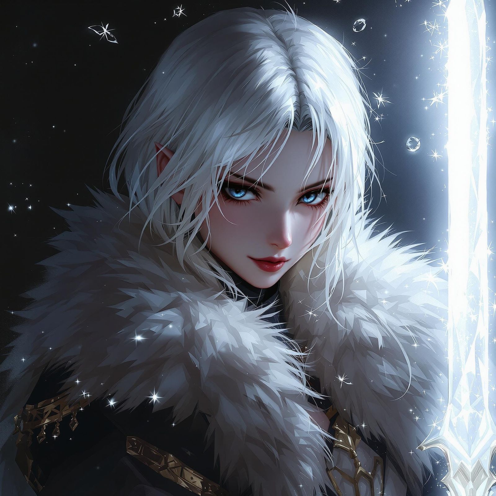 Ethereal Dark Fantasy Anime Goddess