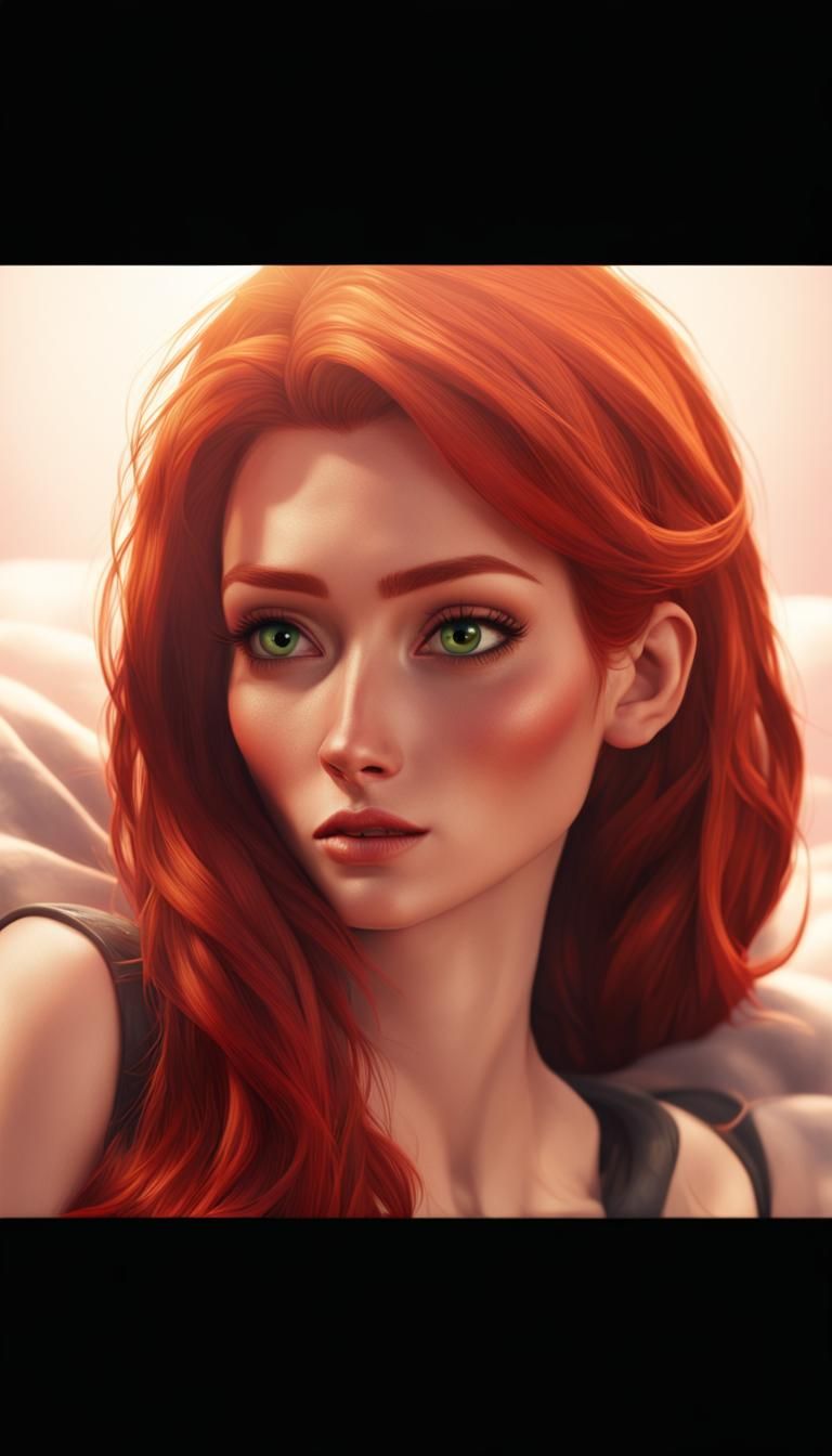 Redhead Portrait in Pixar-Inspired 3D Art