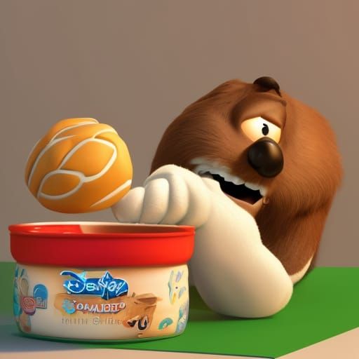 Duke Smells Cottage Cheese: Pixar-Style 3D Art