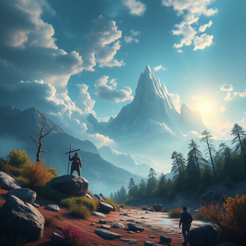 Fantastical Landscape of Adventure and Calm in Matte Paintin...