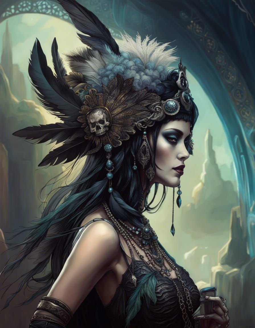 Mictecacihuatl: Goddess of Death in Detailed Illustration