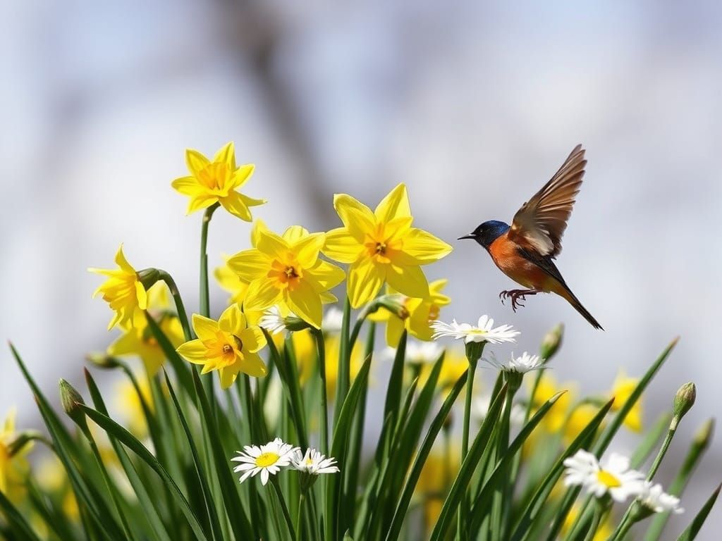 April's Vibrant Awakening in Impressionist Style