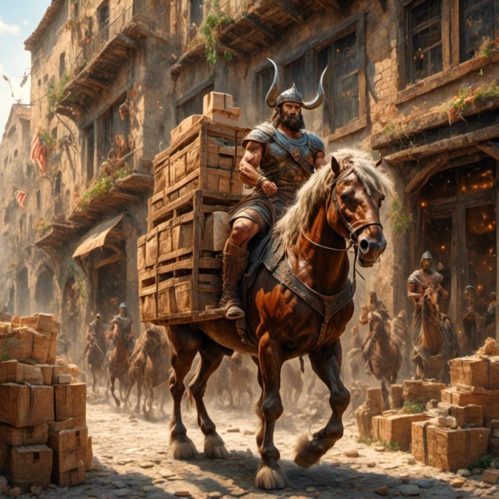 Centaur Delivery Service in Roman Age Storybook Style