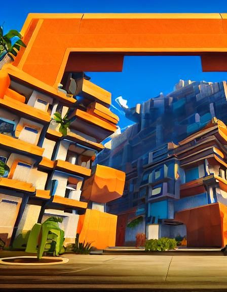 Retrofuturistic Grand Canyon Resort in Unreal Engine 5