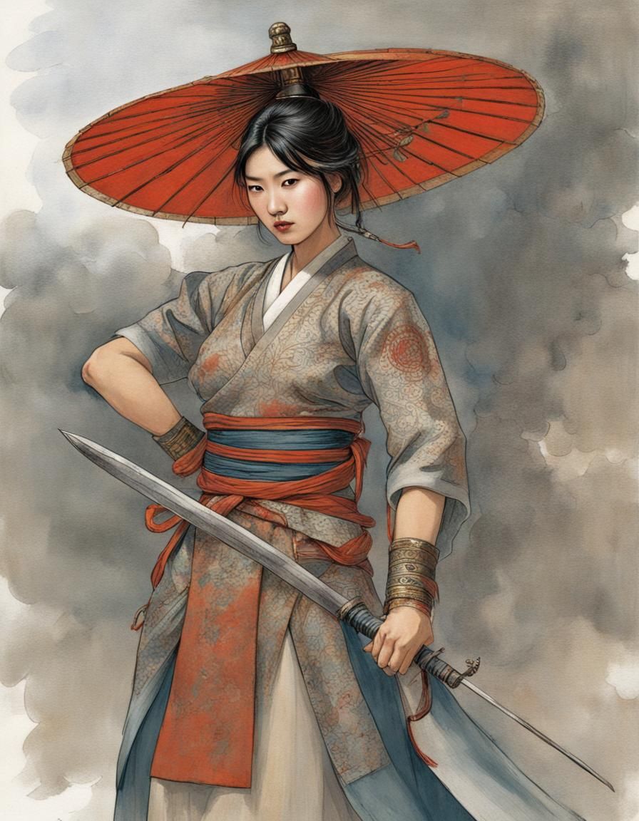 Asian Woman Warrior Portrait