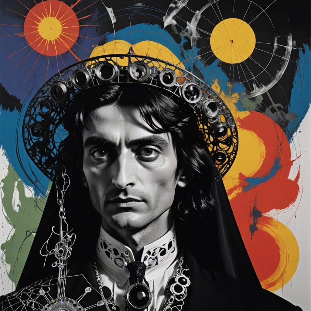 Gothic Surrealist Jesus in Photogram Style