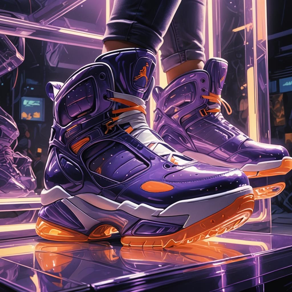 Futuristic Air Jordans with Luminous Display Case