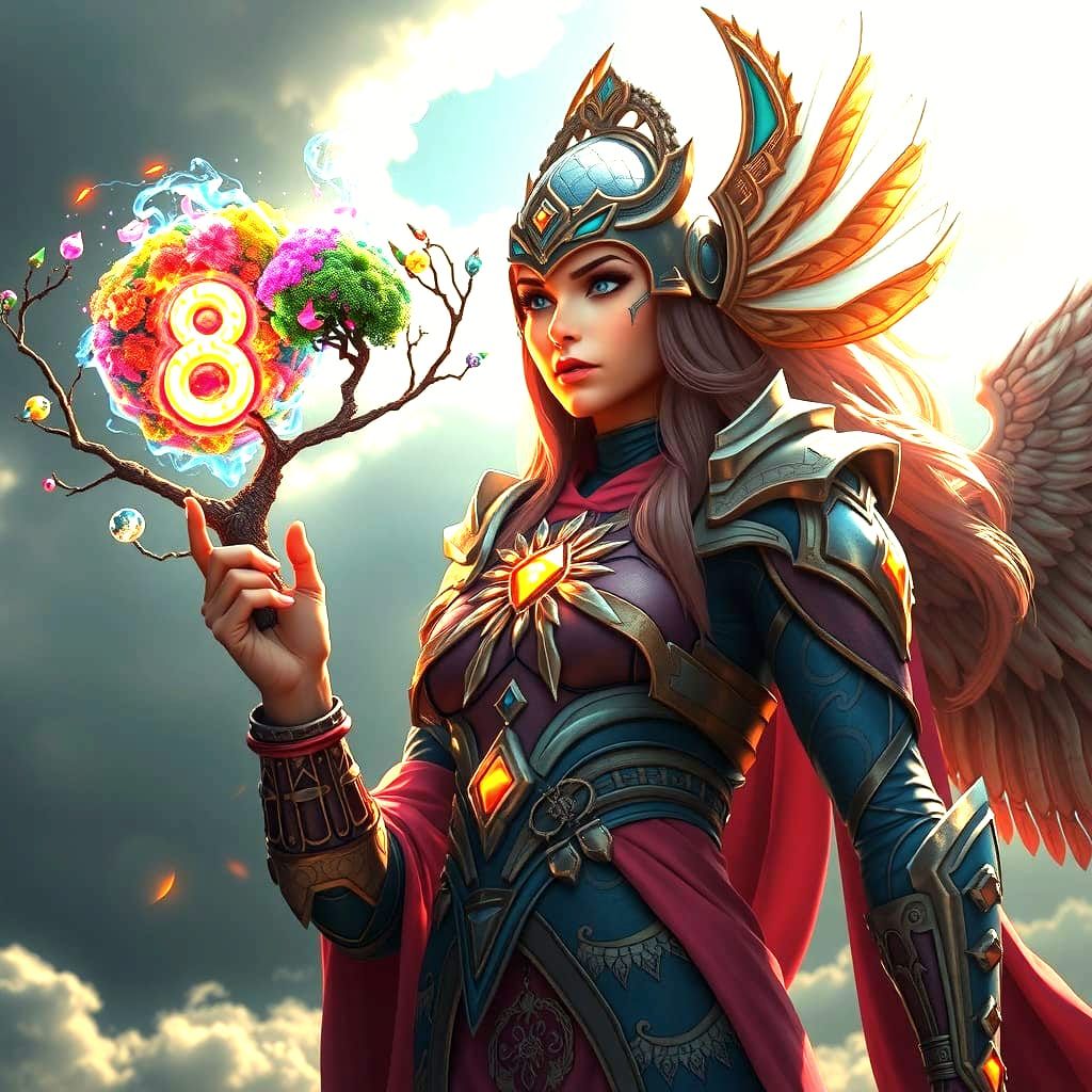 Valkyrie Goddess in Epic Fantasy Landscape