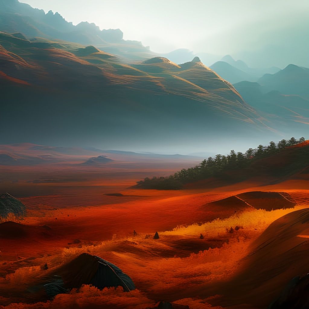 Majestic Planet Landscape in Hyperdetailed Style