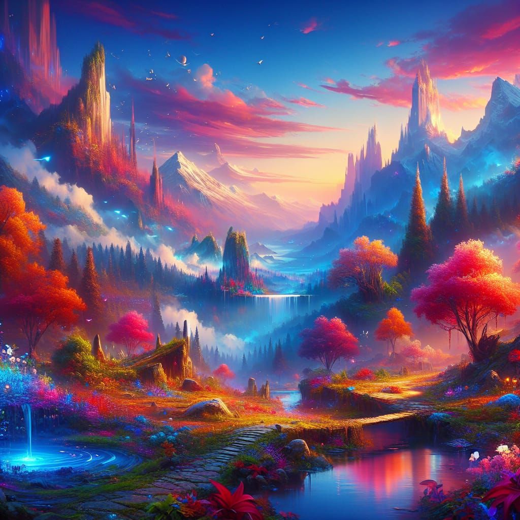Vibrant Matte Painting of a Beautiful Day