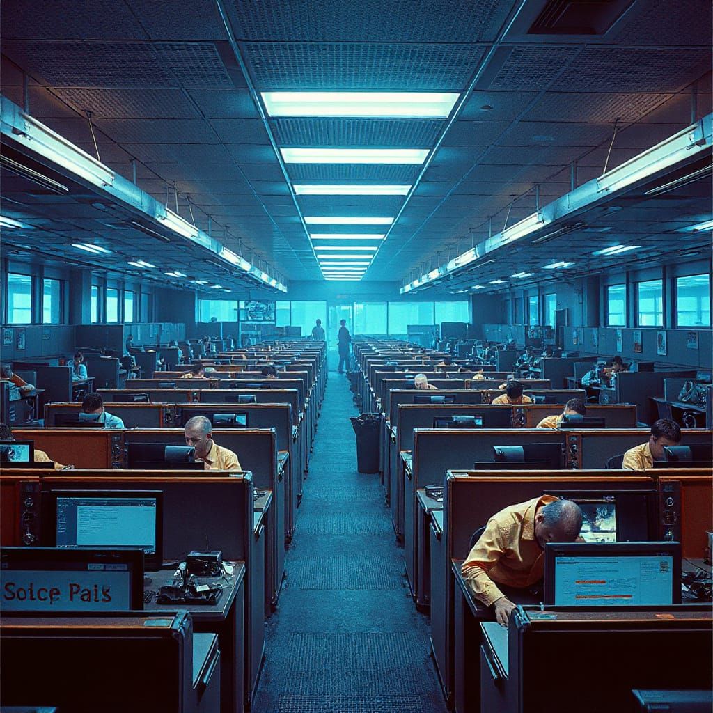 Trompe L'oeil: Endless Sea of Depressed Workers