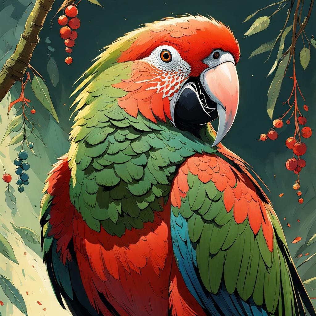 Fantasycore Australian King Parrot Art