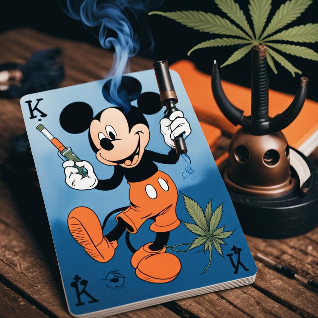 Mickey Mouse Cannabis Card in Vintage Style