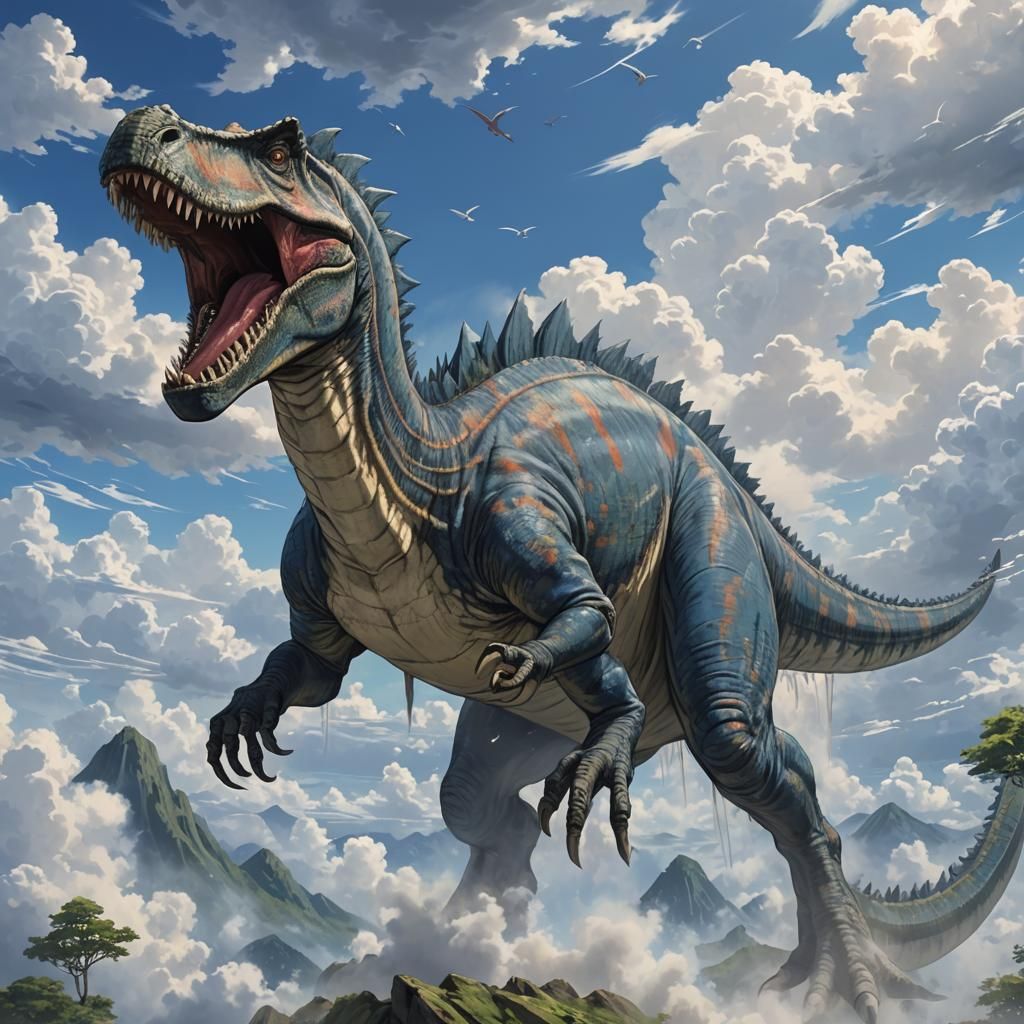 Spinosaurus Transforms to Human in Anime Style