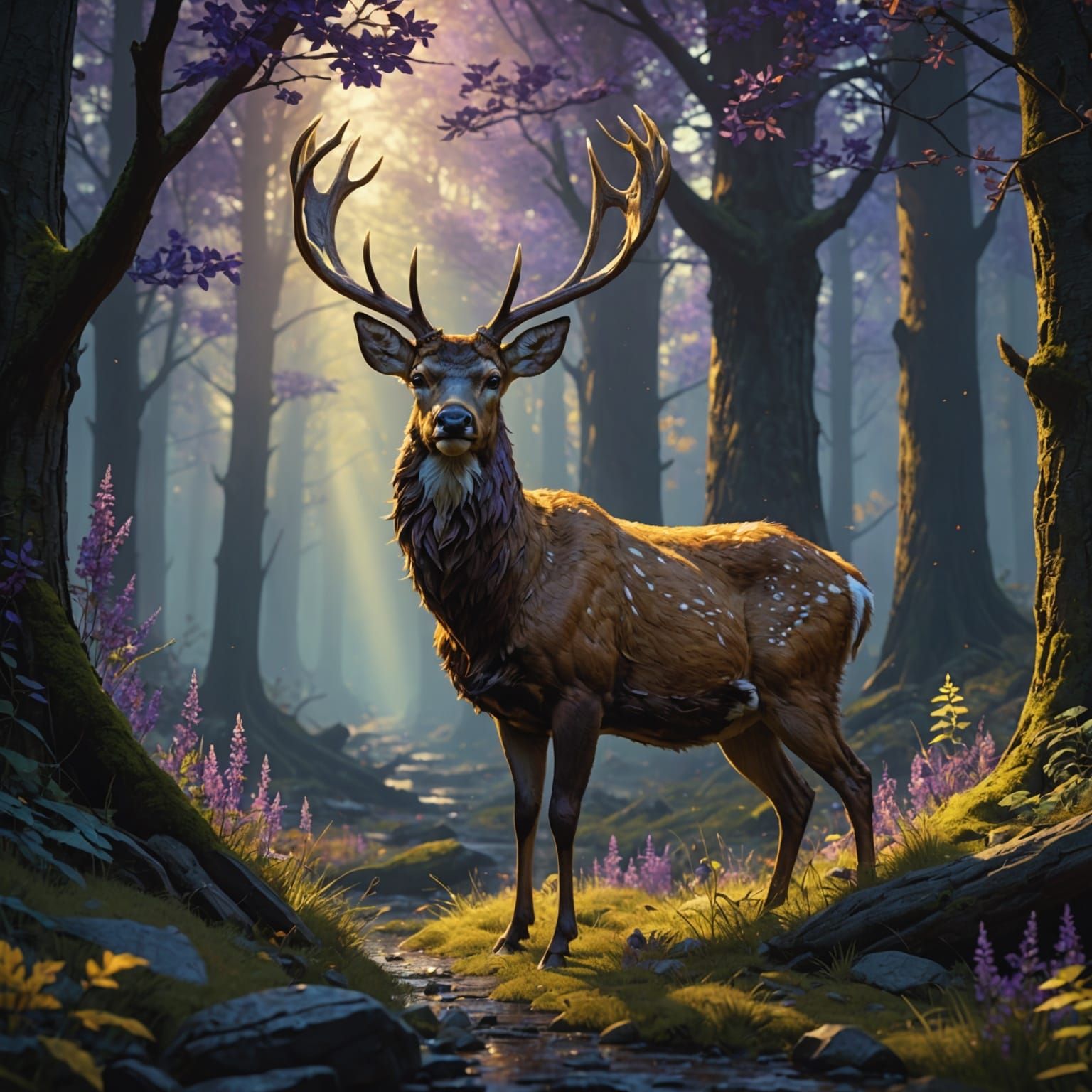 Fantasy Deer Concept Art by Mucha and Grimmer