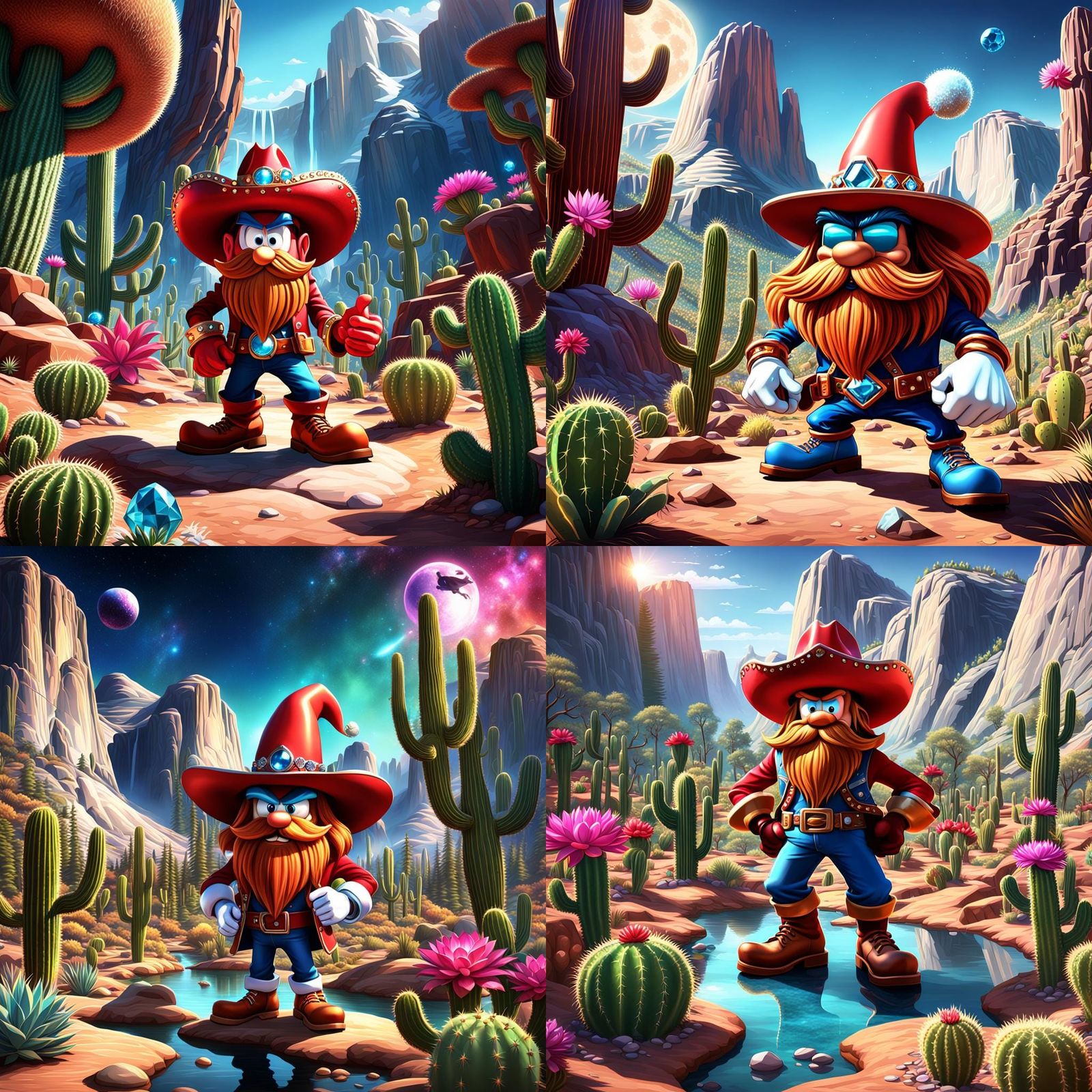 Yosemite Sam in a Galactic Cactus Oasis