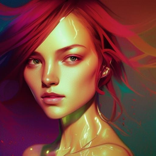 Glowing Powder Portrait in Hyperdetailed Digital Art