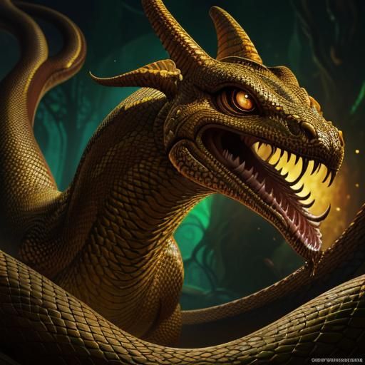 Serpent of Sacred Knowledge: Hyperrealistic Concept Art