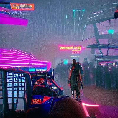 Cyberpunk Cityscape with Neon Lights