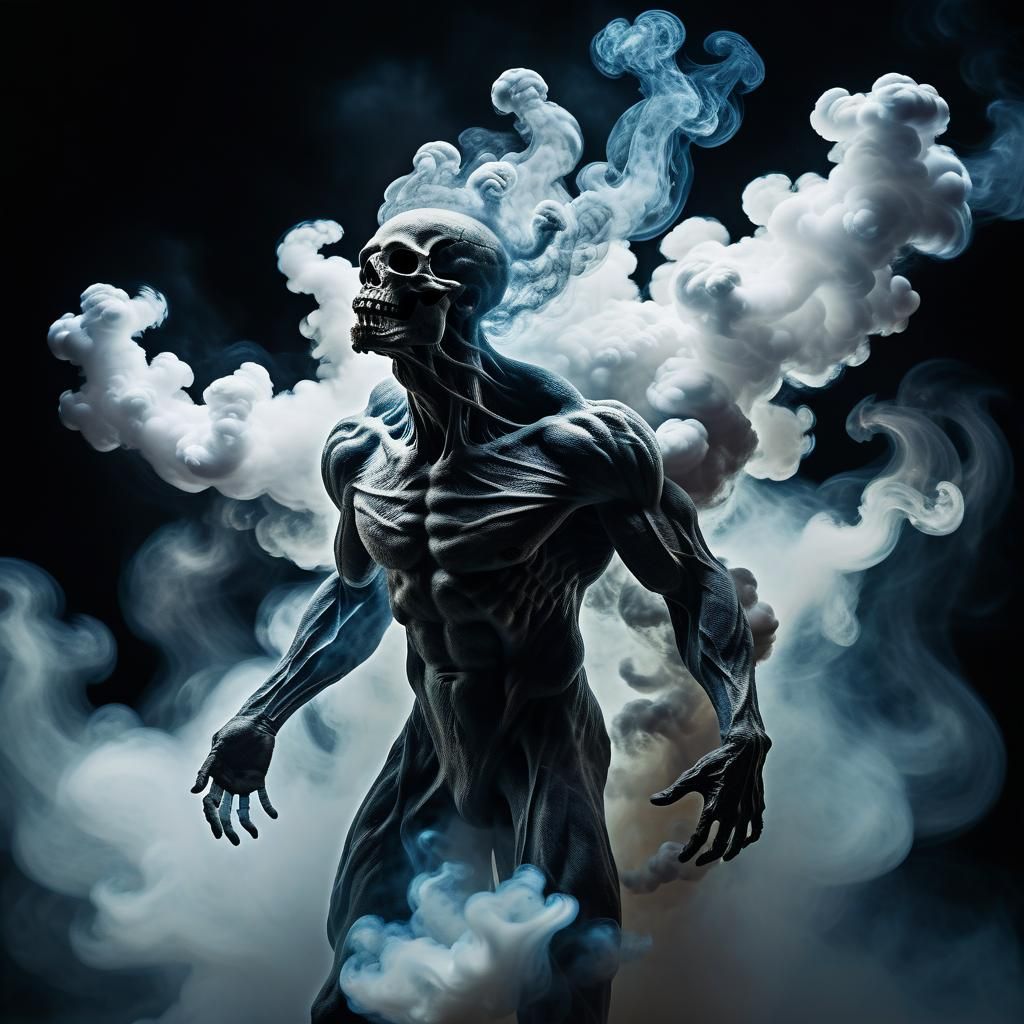 Ethereal Creature Emerges from Celestial Smoke
