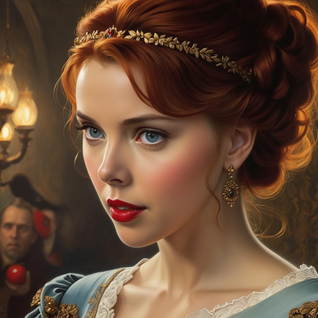 Romantic Portrait of Woman in Renaissance Style