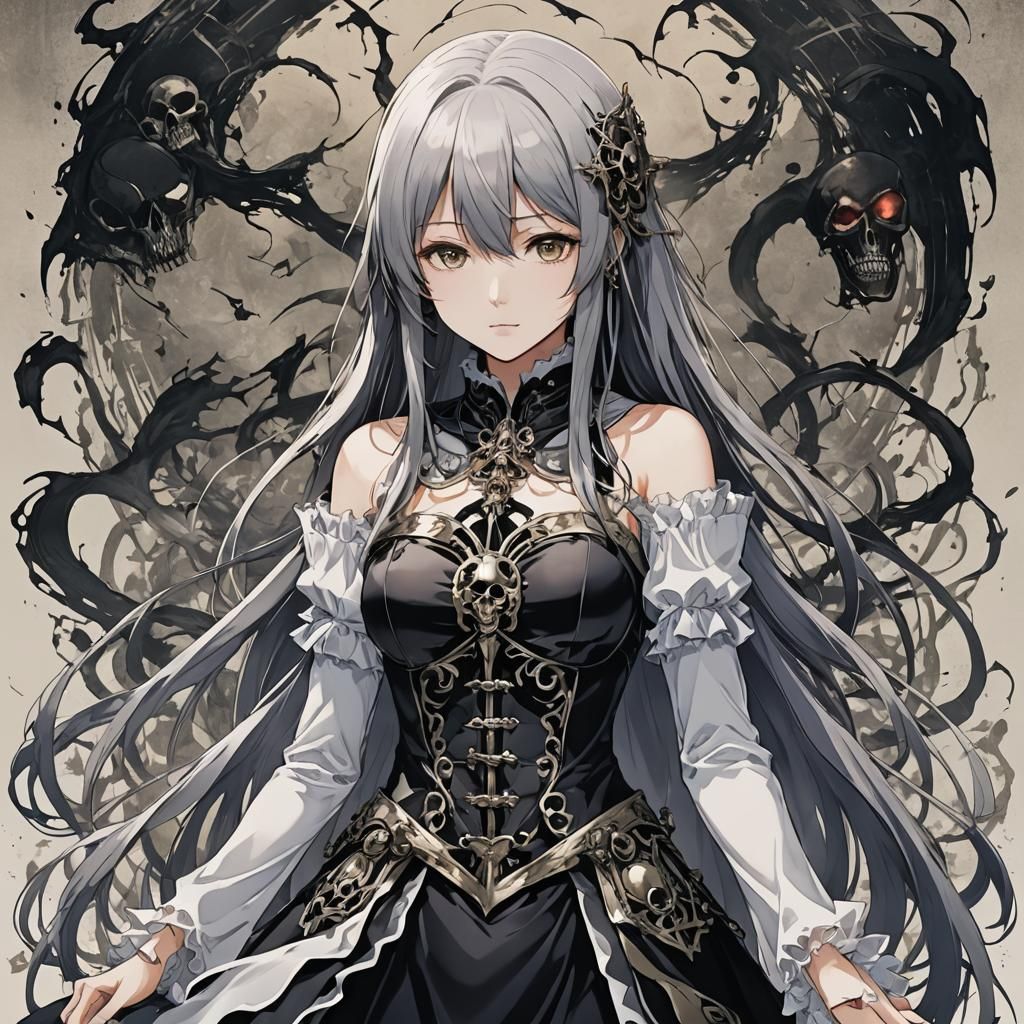 Anime-Style Death Personified in Manga Art