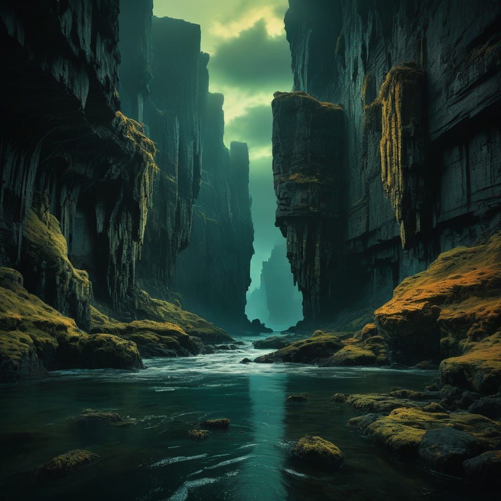 Ethereal Isle of Skye Landscape in Surrealistic Style