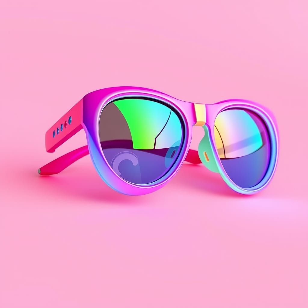 Retro-Futuristic Sunglasses in Neon Hues
