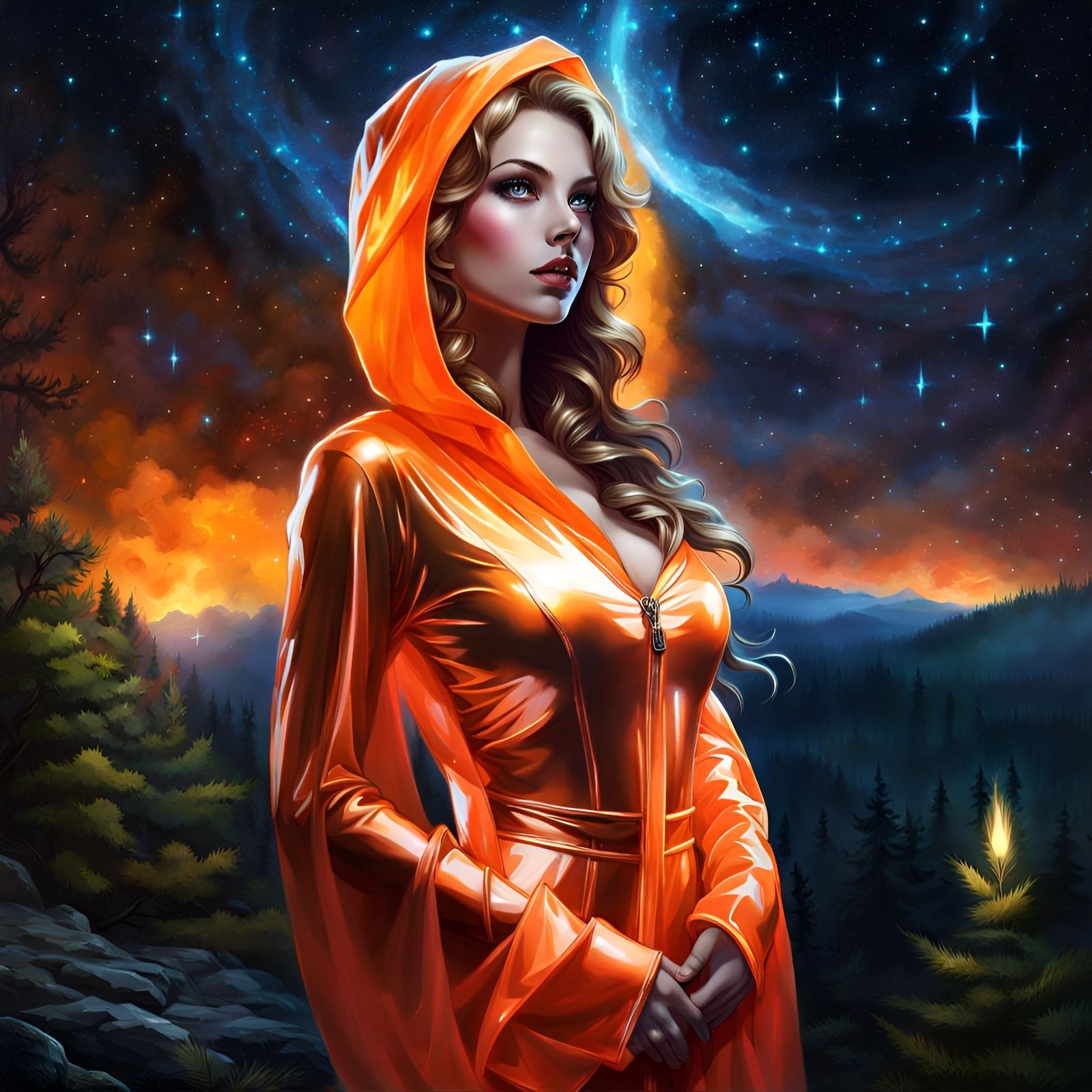 Glowing Enchantress in Magic Forest, Splash Art