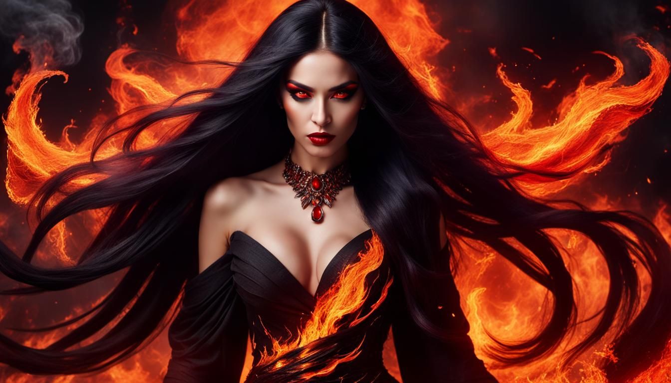 Sublime Fire Goddess with Lava Jewelry