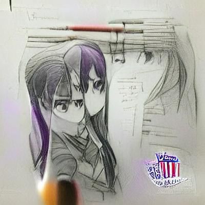 Yuri Anime Character Pencil Sketch