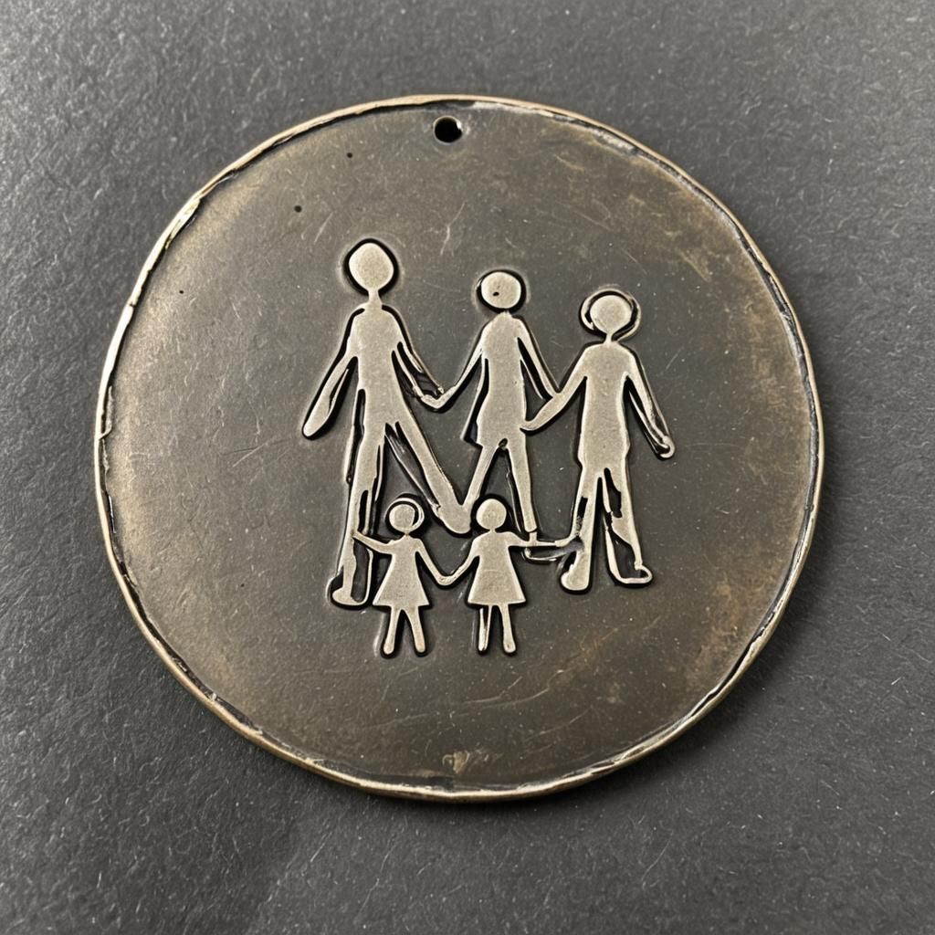 Stick Figure Family Medallion Art