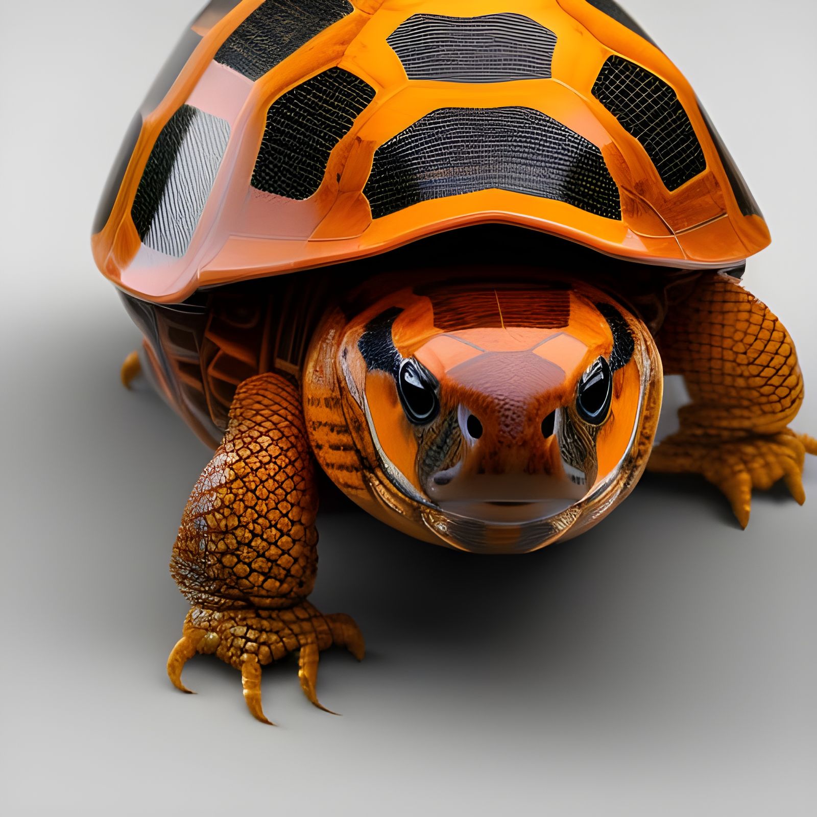 Cybernetic Orange Snake Tortoise Portrait
