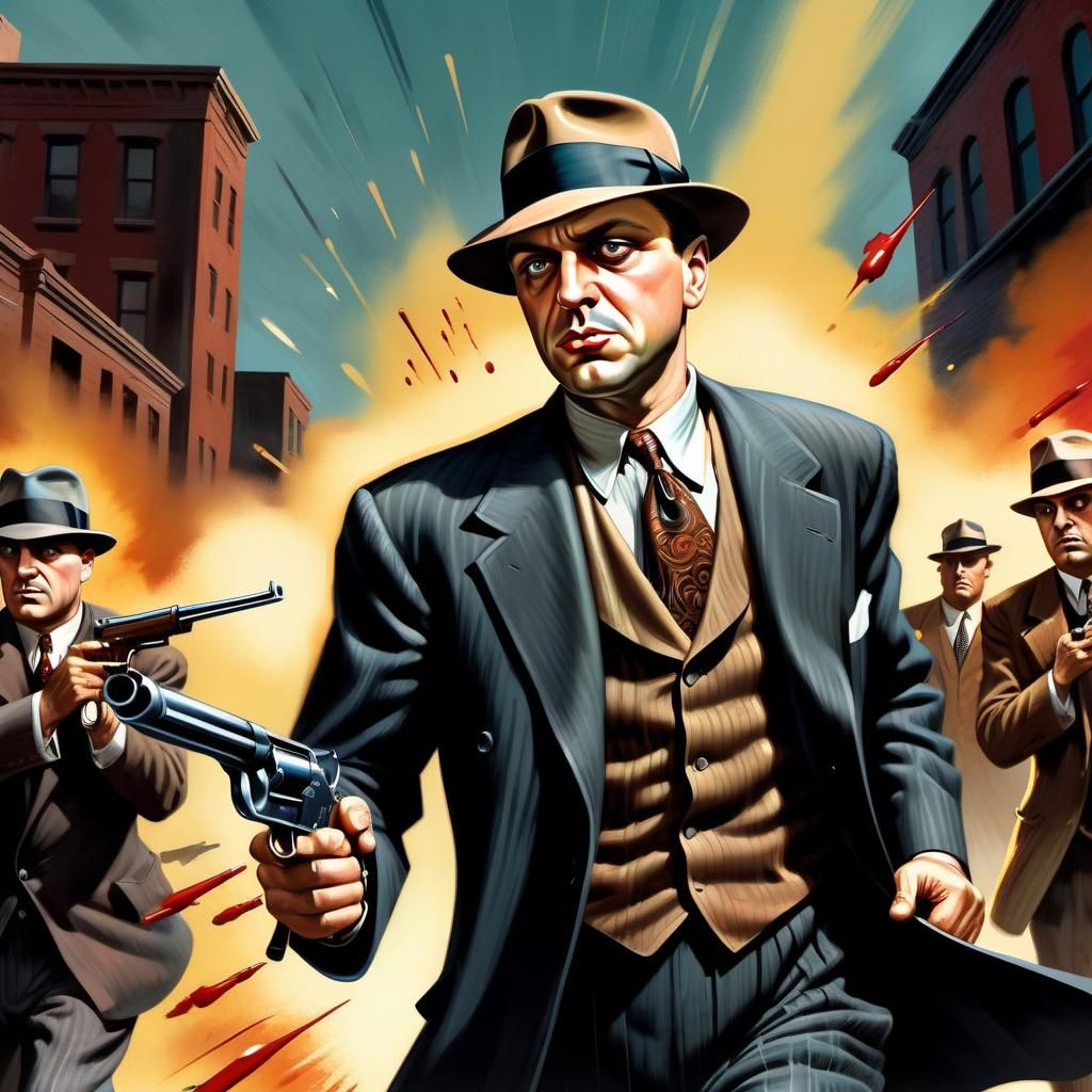 Eliot Ness Evades Capone's Thugs in Film Noir