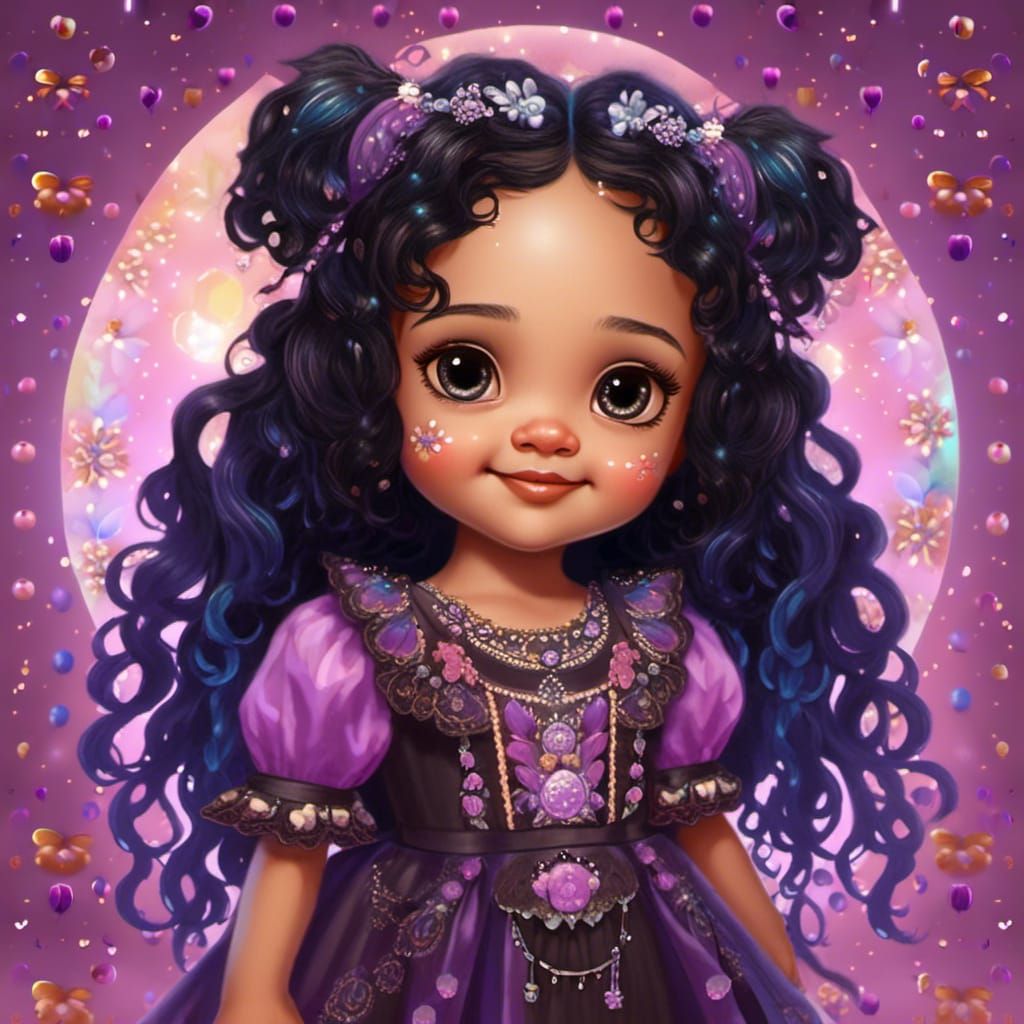 Adorable Chibi Baby Portrait in Fairycore Style