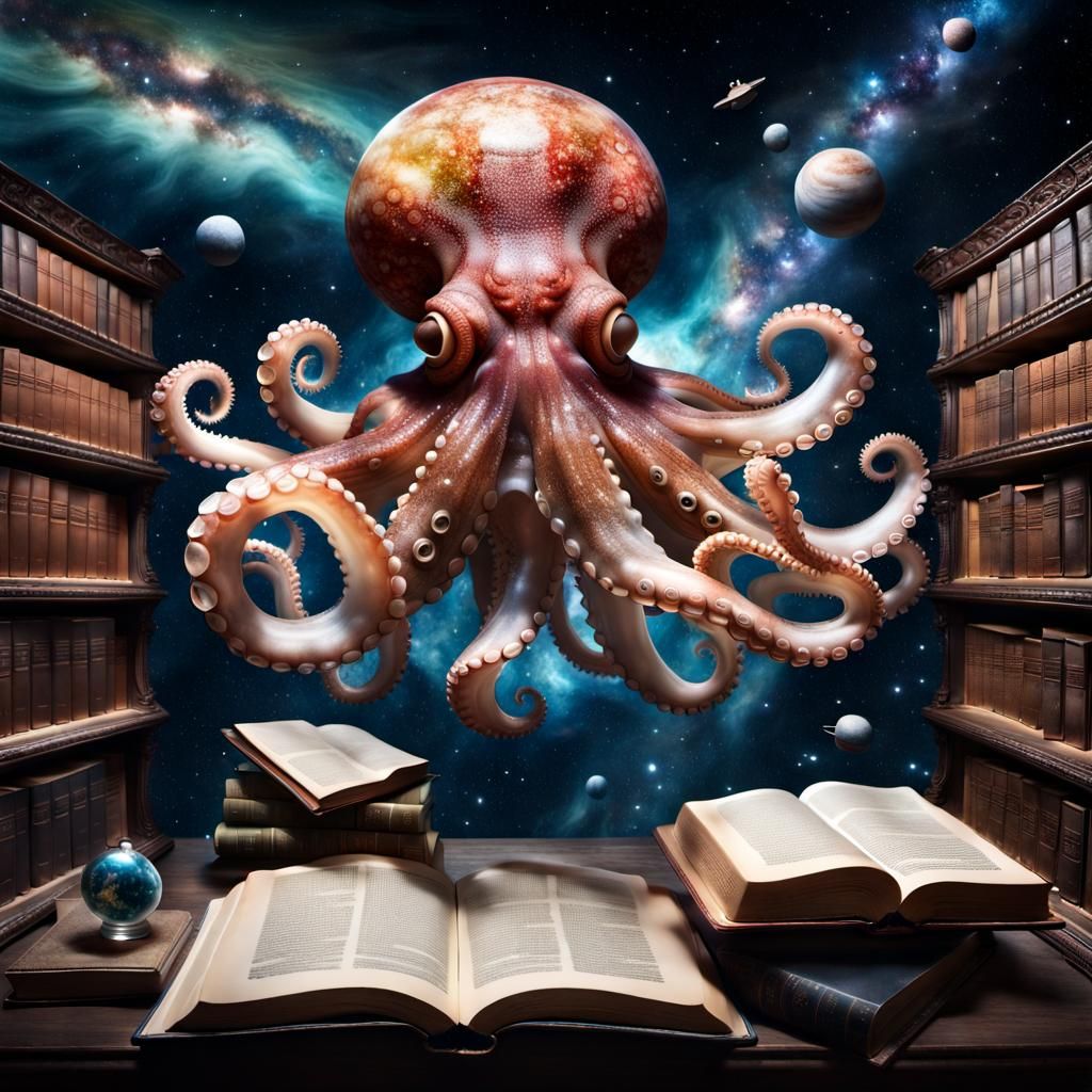 Octopus in Space: Glass Library of the Universe
