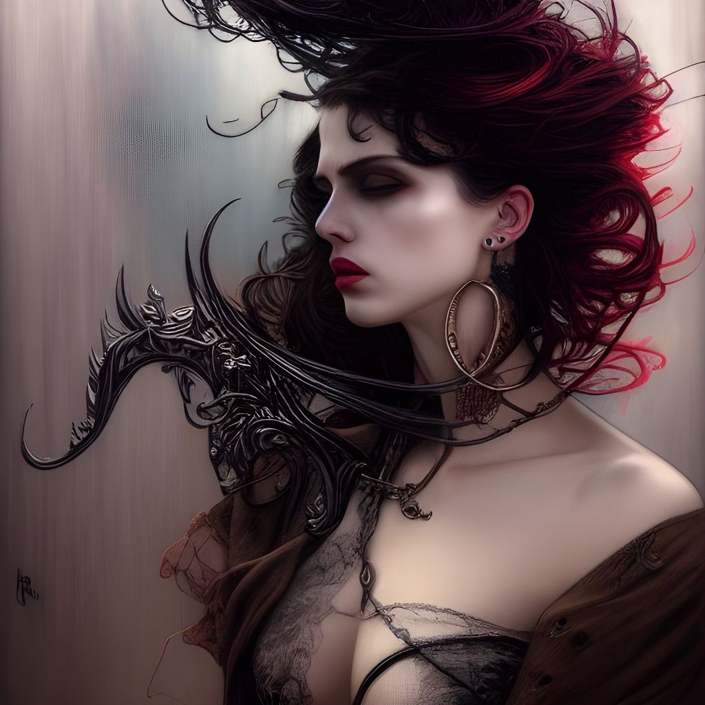 Desire of the Endless: Intricate and Sinister Portrait