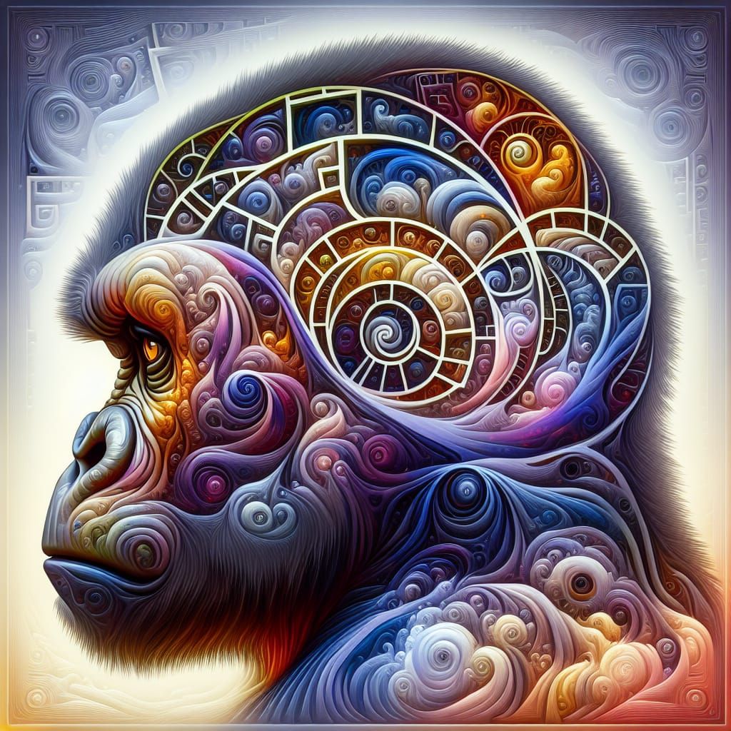 Gorilla Mind: Surreal Double Exposure Concept Art