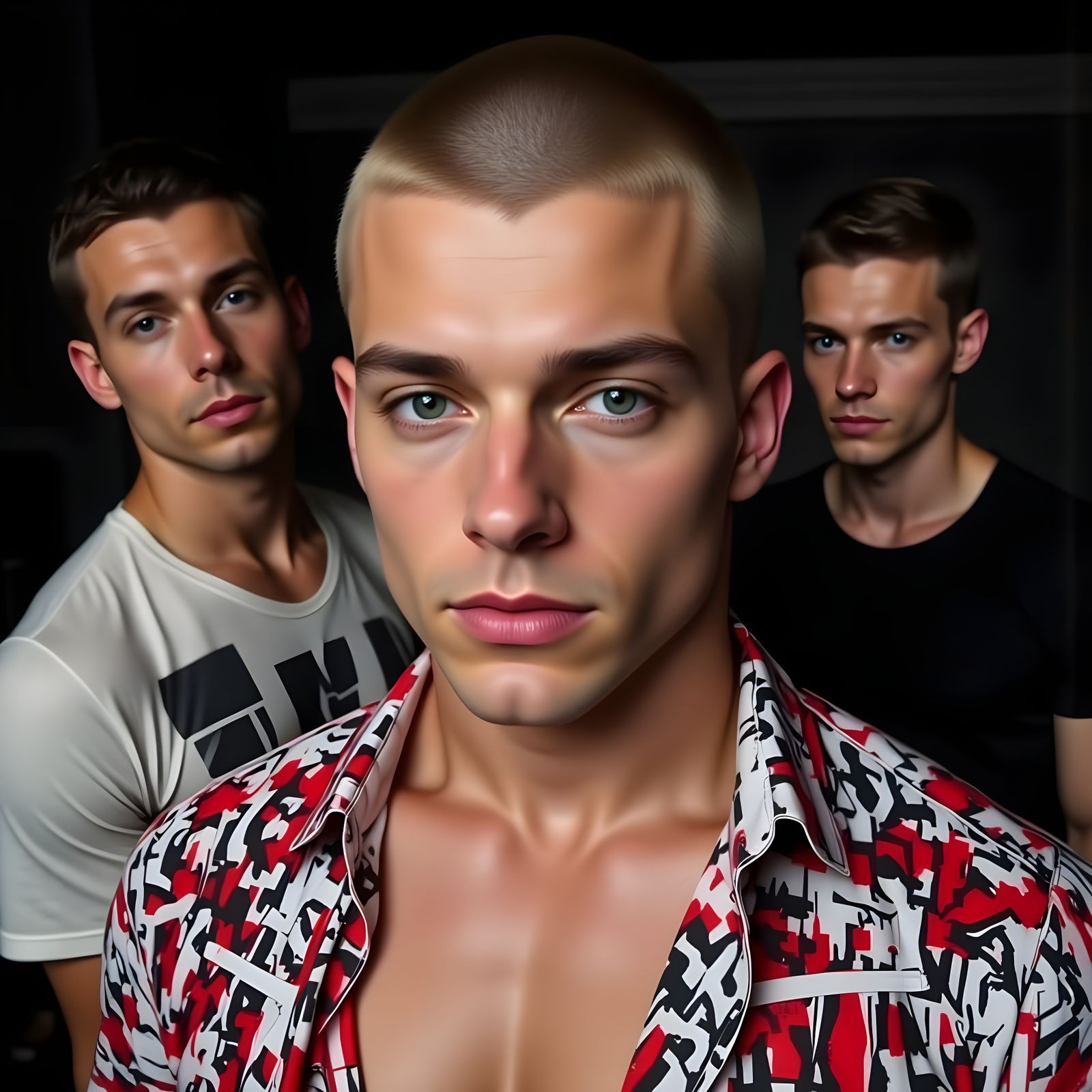 Male Model in Chaotic Print Shirt