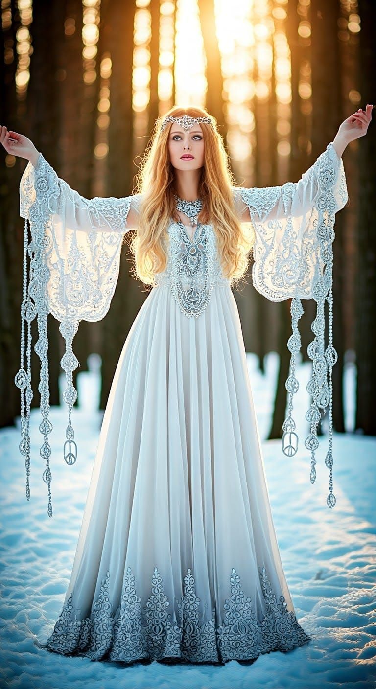 Beautiful Woman in Peaceful Forest Setting