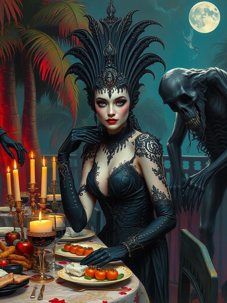 Gothic Alien Goddess at Hollywood Banquet