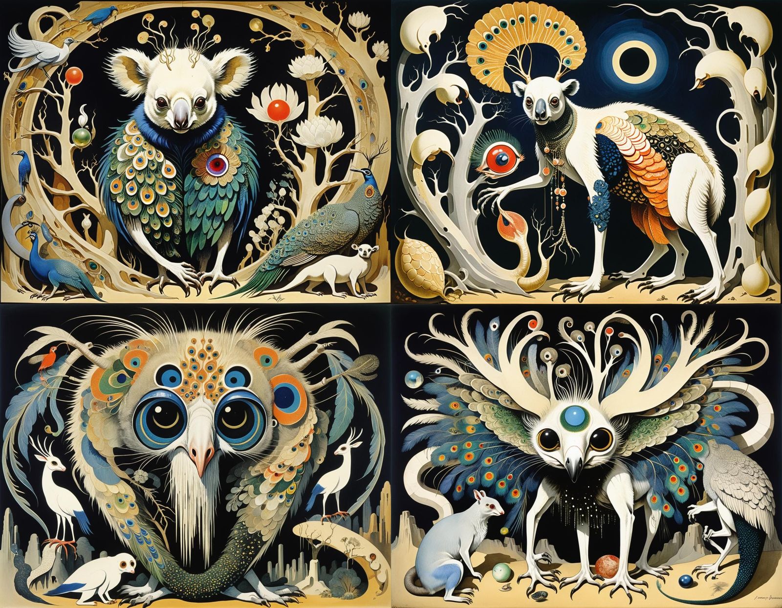 Surreal Hybrid Creature with Eyeball and Internal Organs