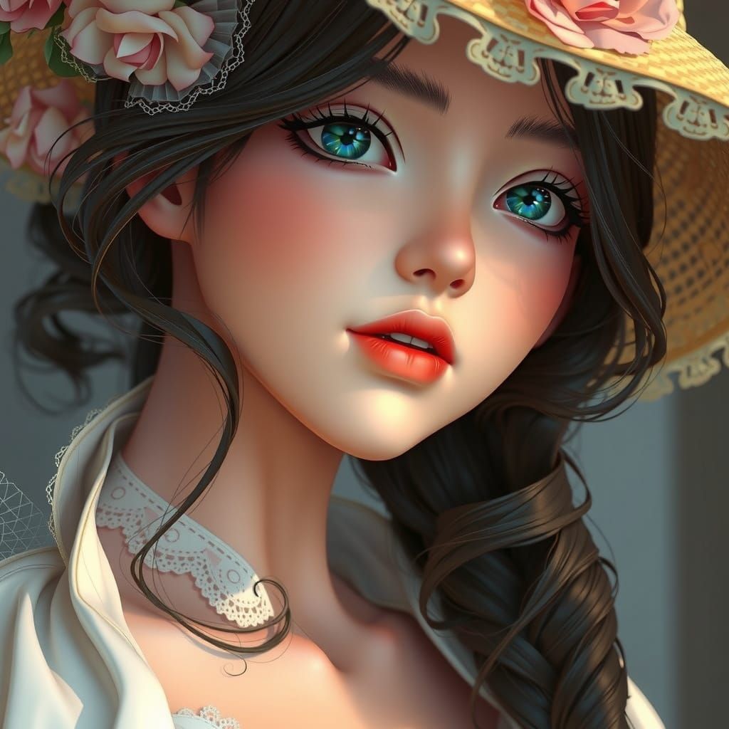 French Country Girl with Whimsical Charm