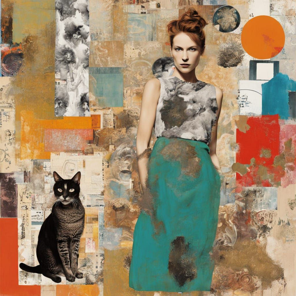 A woman and a cat
