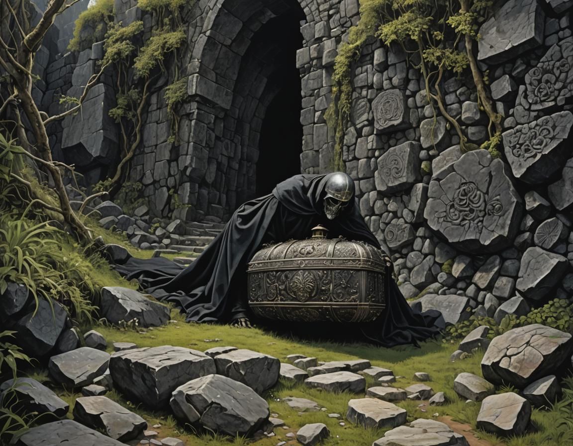 Ethereal Elf in Gothic Horror Landscape